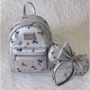 2pc NWT Disney 100 Celebration Mickey & Friends Loungefly Mini Backpack retired
